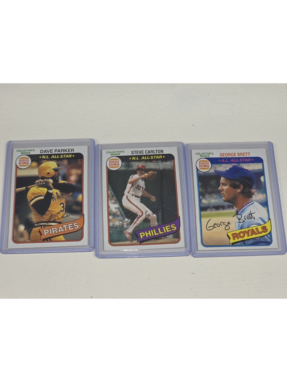 1980 Topps Burger King 3 Card Lot HOF Stars VTG Baseball NRMT George Brett